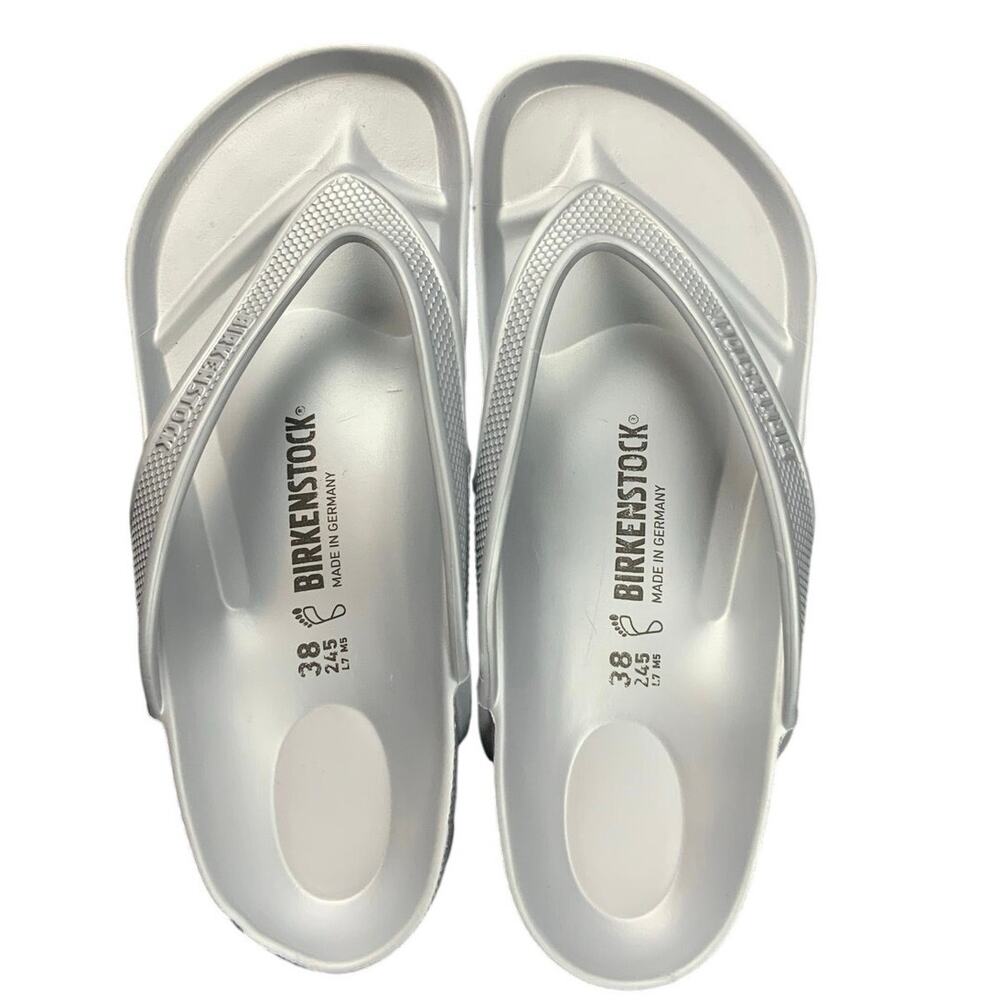 Birkenstock Honolulu EVA Sandals Womens 38 Silver Gray Metallic Flip Flops